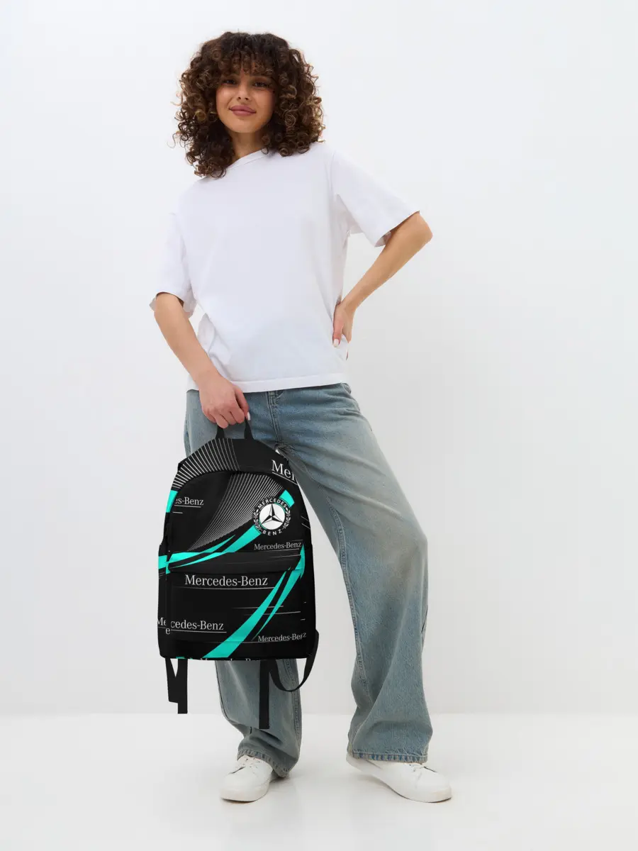 Рюкзак джинсовый / MERCEDES BENZ АКВАМАРИНОВЫЙ