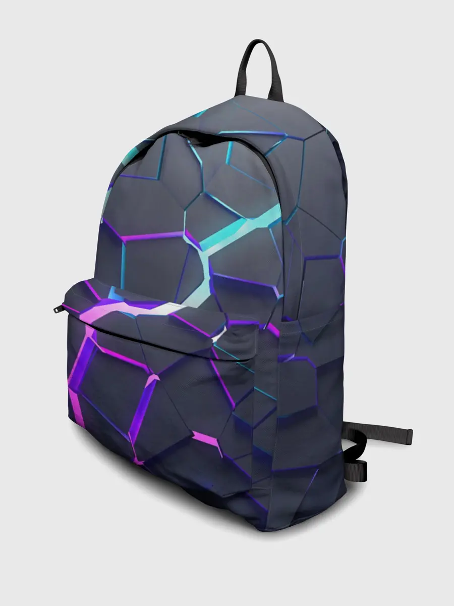 Рюкзак джинсовый / НЕОНОВЫЙ РАЗЛОМ | 3Д РАЗЛОМ