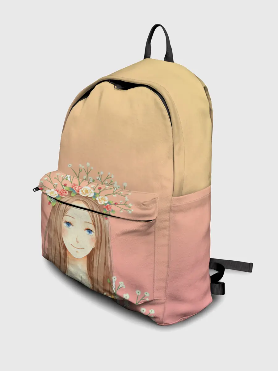 Рюкзак джинсовый / девочка и кролик