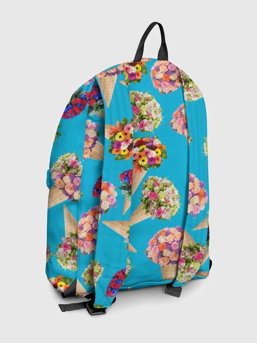 Рюкзак джинсовый / Рожок цветов