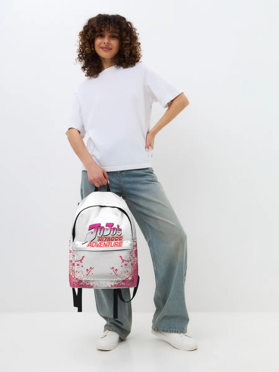 Рюкзак джинсовый / Лого джоджо розовые брызги