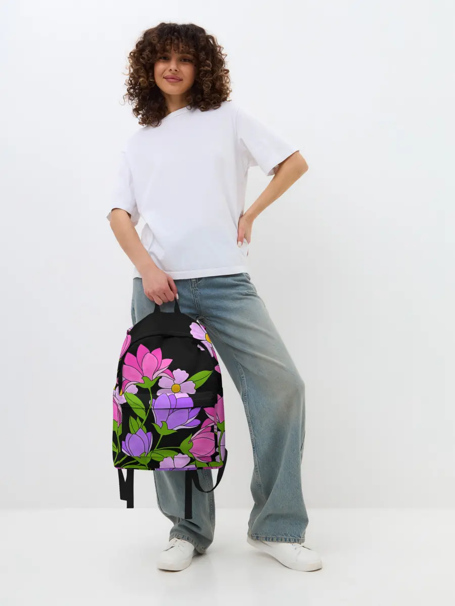 Рюкзак джинсовый / Ночные цветы