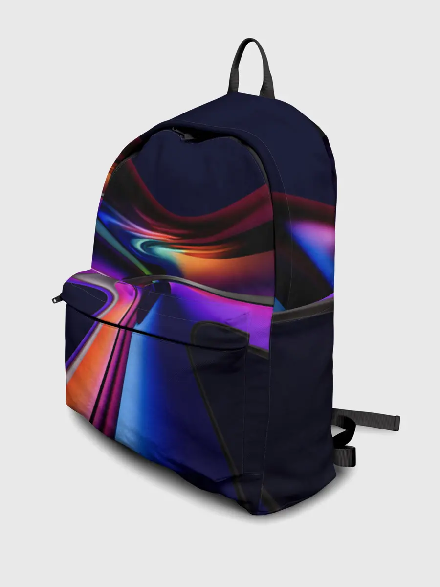 Рюкзак джинсовый / Красочные светящиеся линии