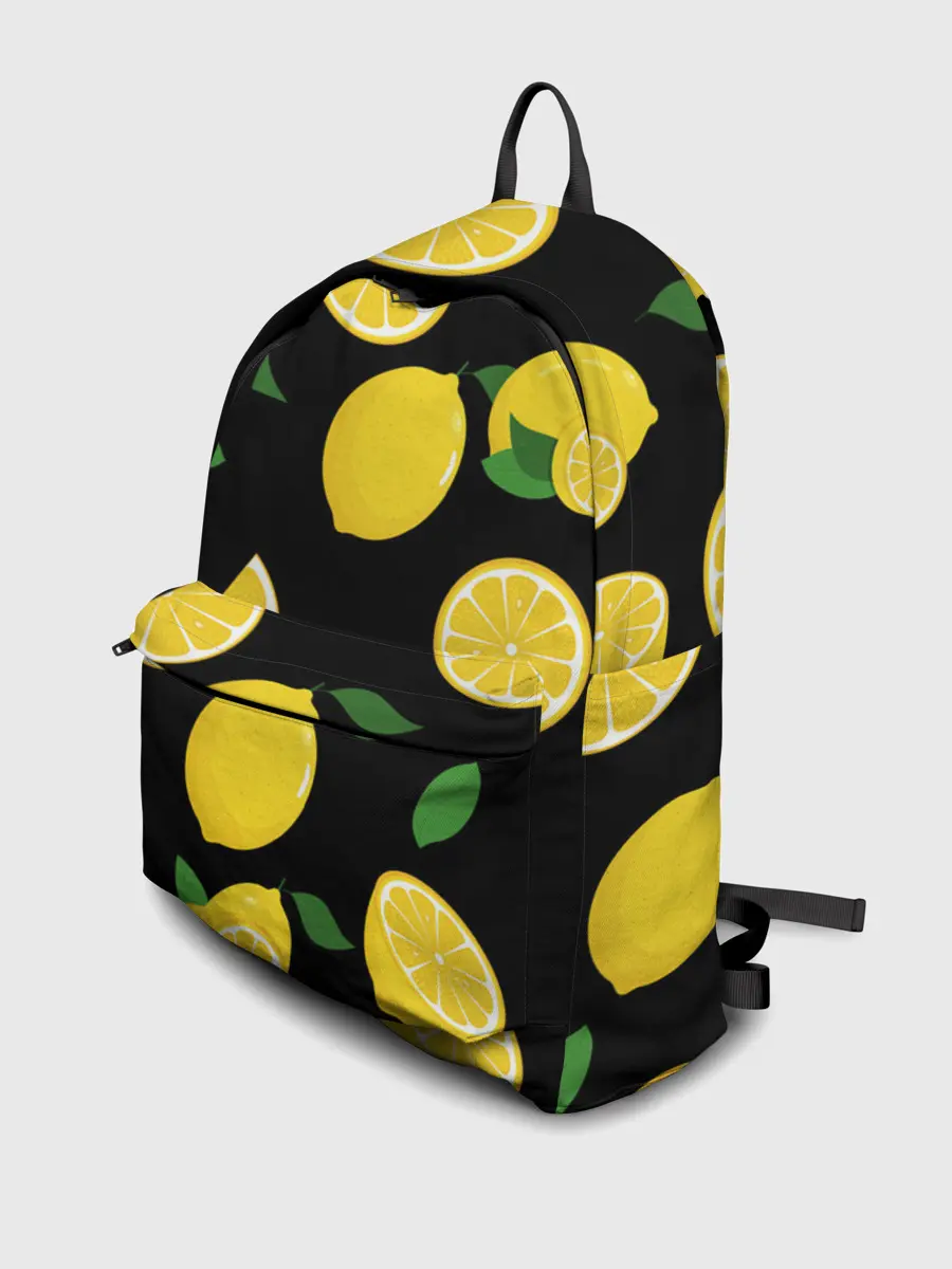 Рюкзак джинсовый / Лимоны на чёрном