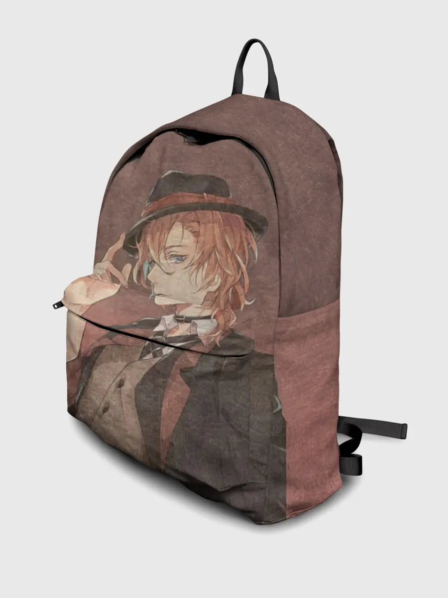 Рюкзак джинсовый / Чуя Накахар на состаренном фоне