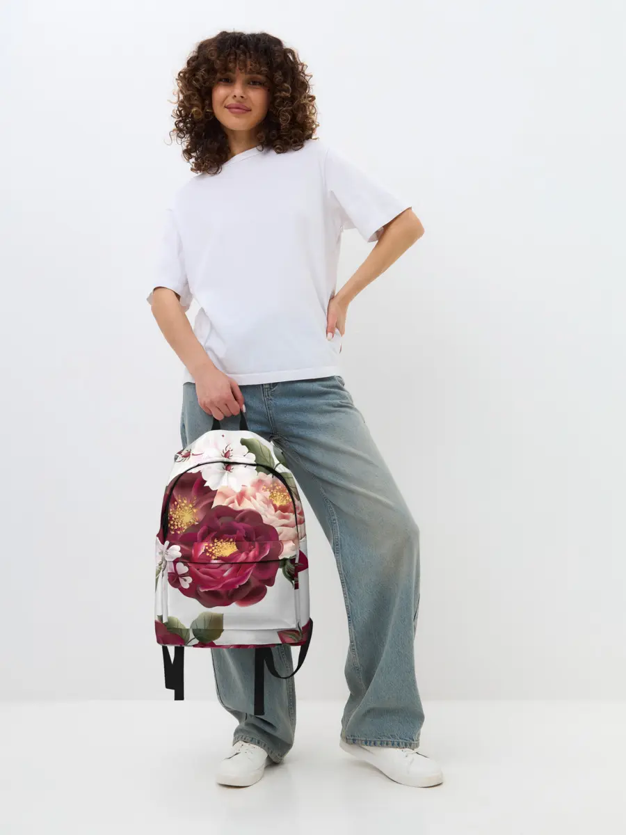 Рюкзак джинсовый / Розы