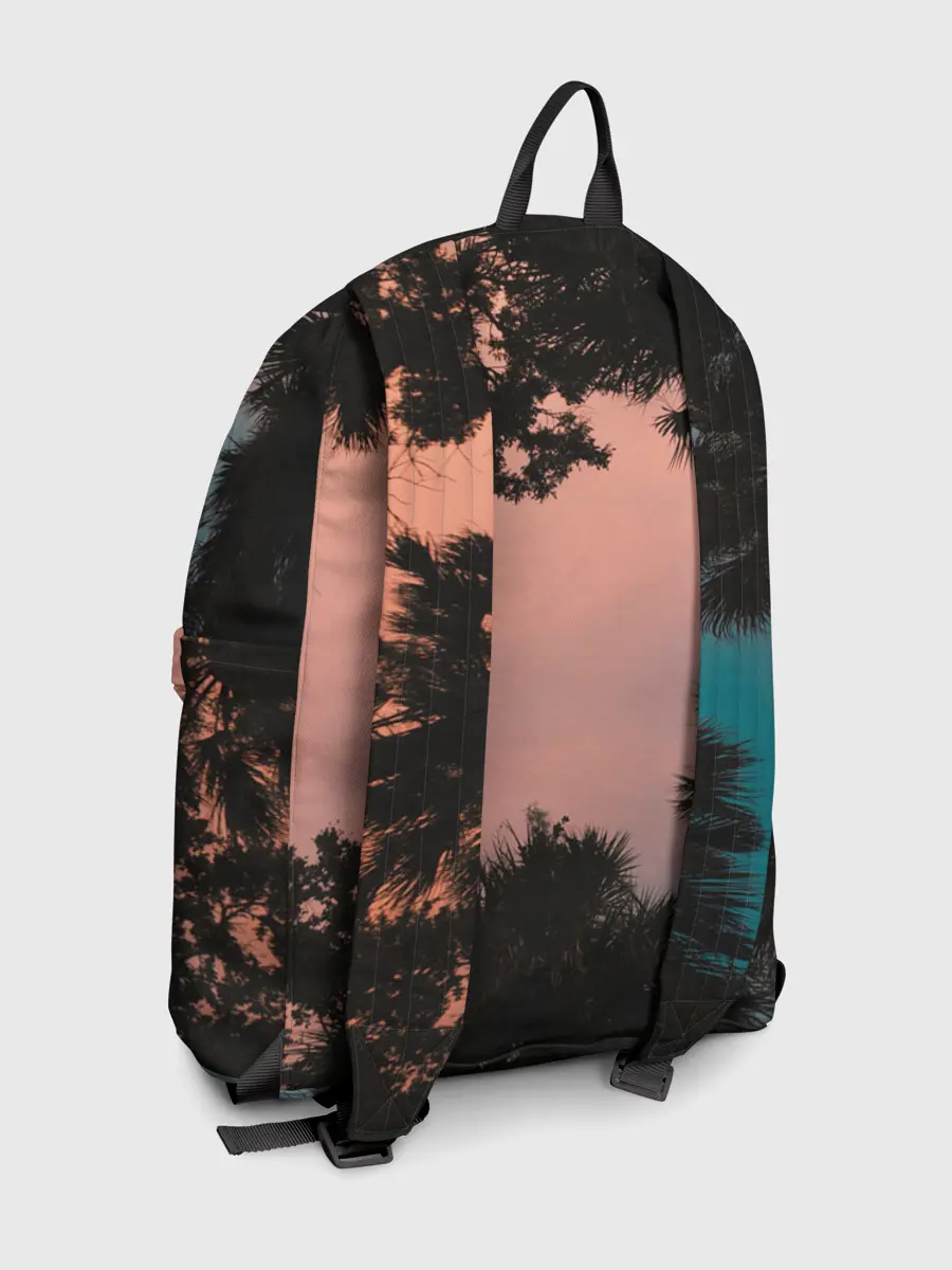 Рюкзак джинсовый / Пальмы вид снизу закат