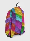 Рюкзак джинсовый / Яркая мозаика радуга диагональ