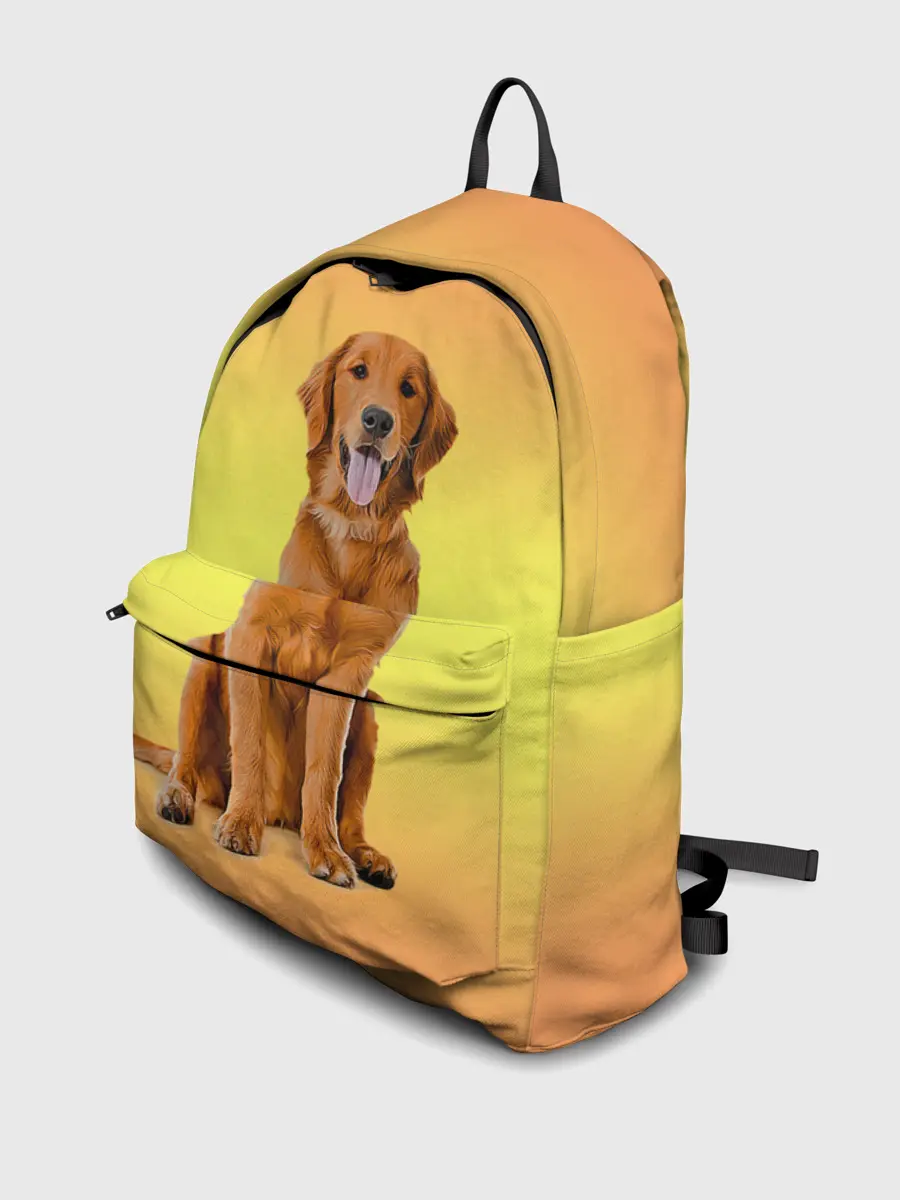 Рюкзак джинсовый / Золотистый ретривер