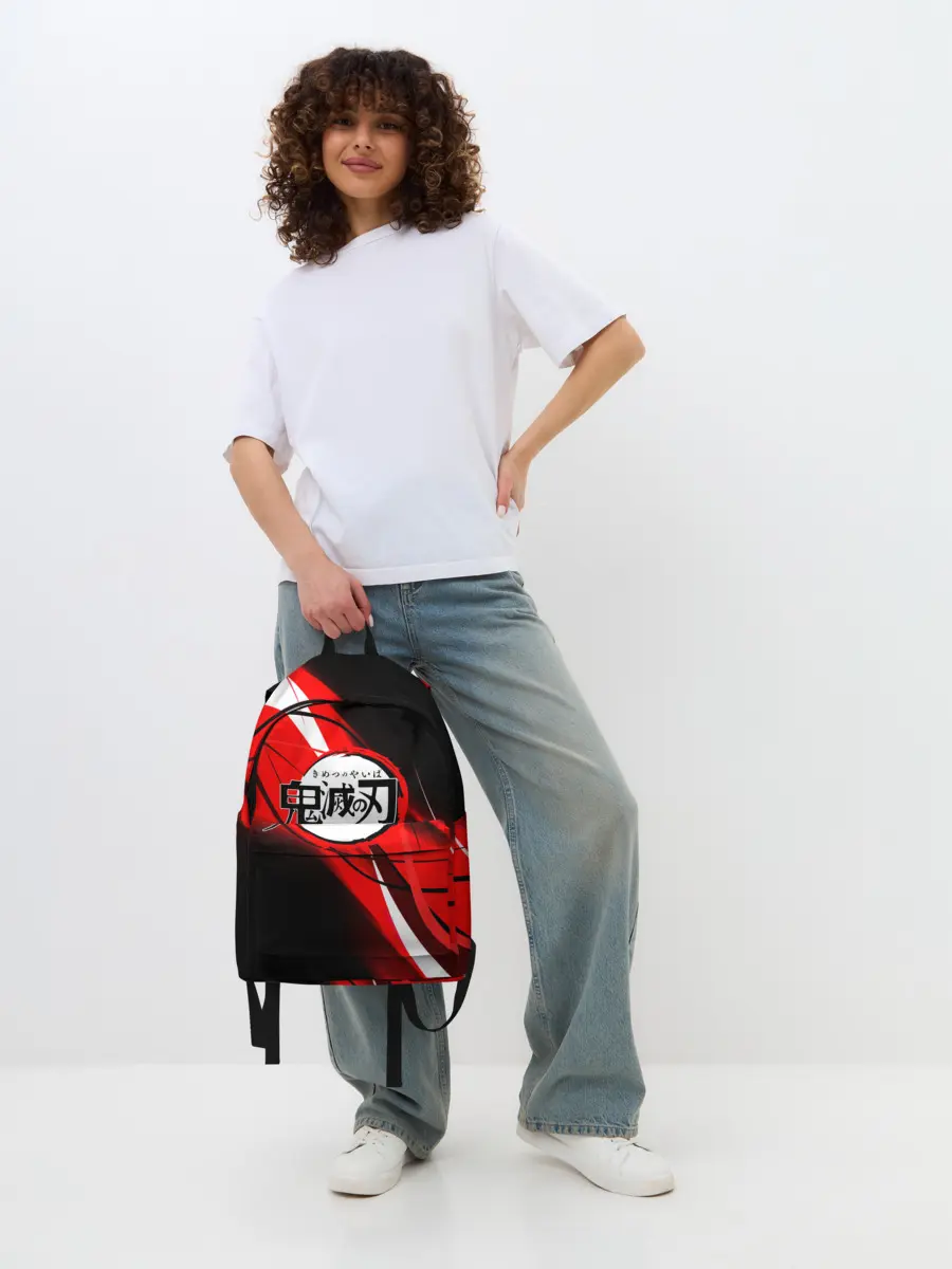 Рюкзак джинсовый / KIMETSU NO YAIBA абстракция