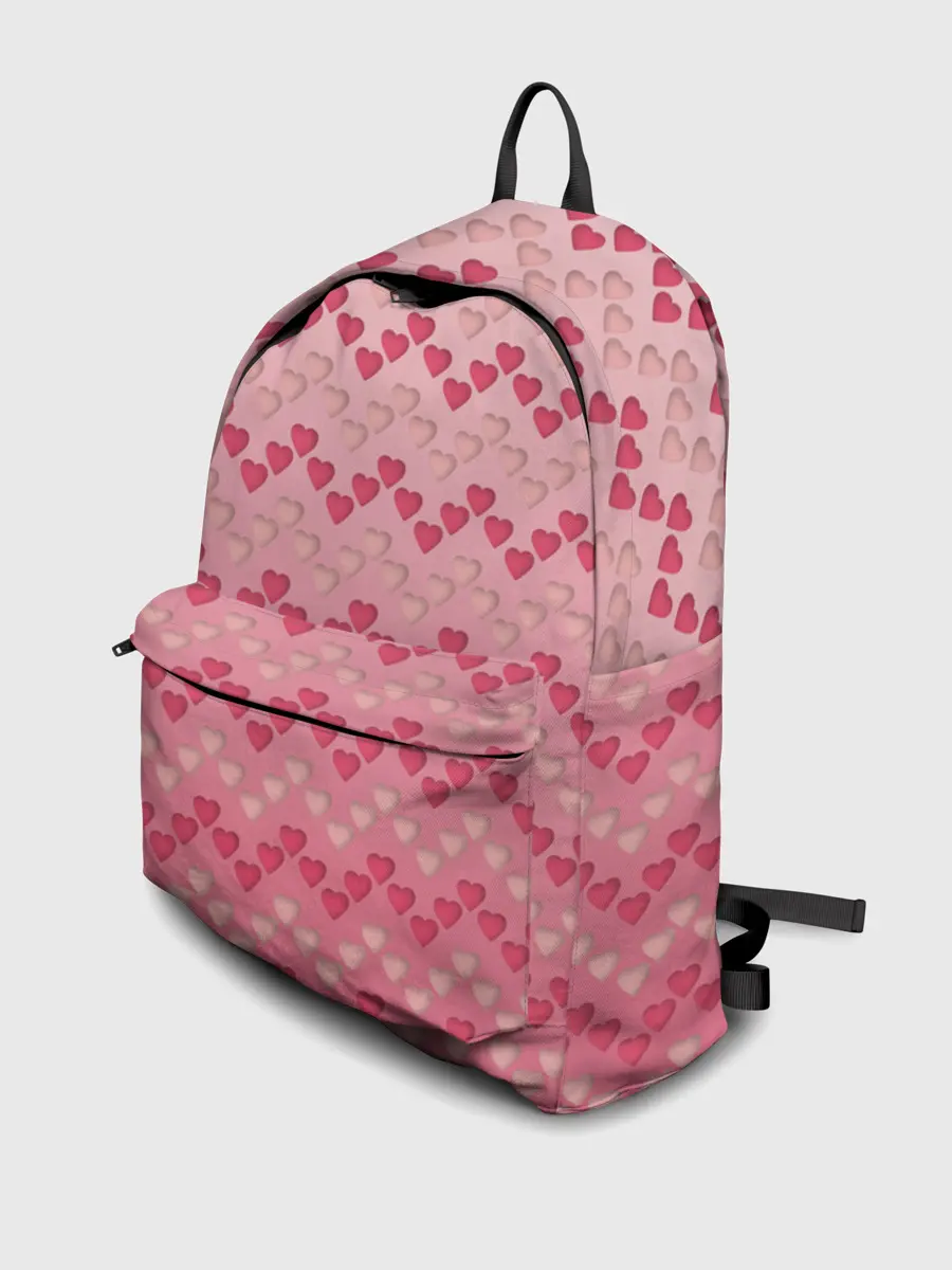 Рюкзак джинсовый / узор милые сердца зигзагами