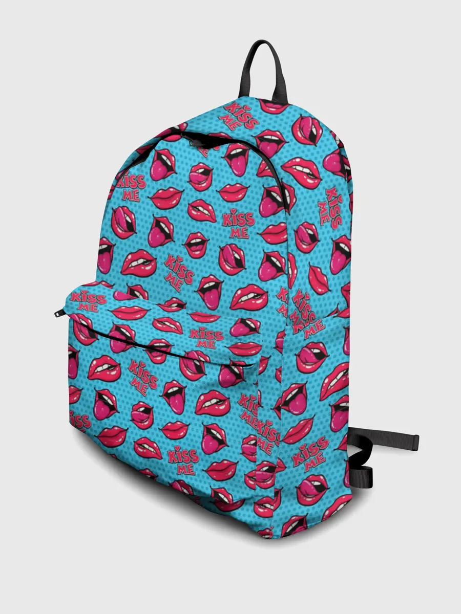Рюкзак джинсовый / Губы. Поп-арт