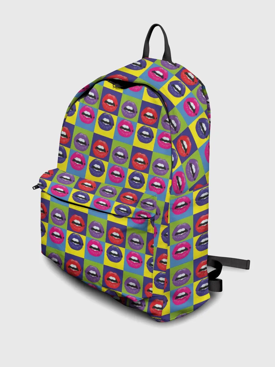 Рюкзак джинсовый / Губы. Поп-арт