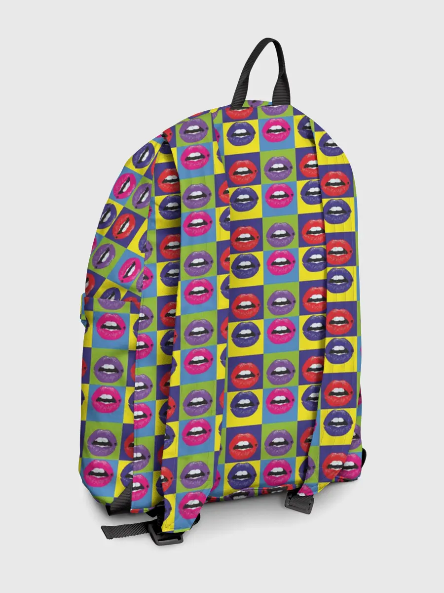 Рюкзак джинсовый / Губы. Поп-арт