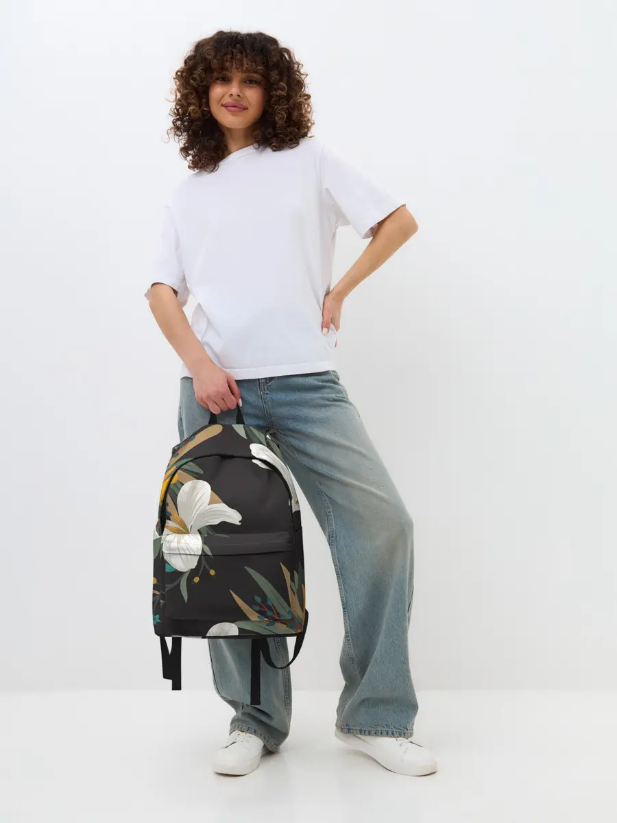 Рюкзак джинсовый / Цветочный арт