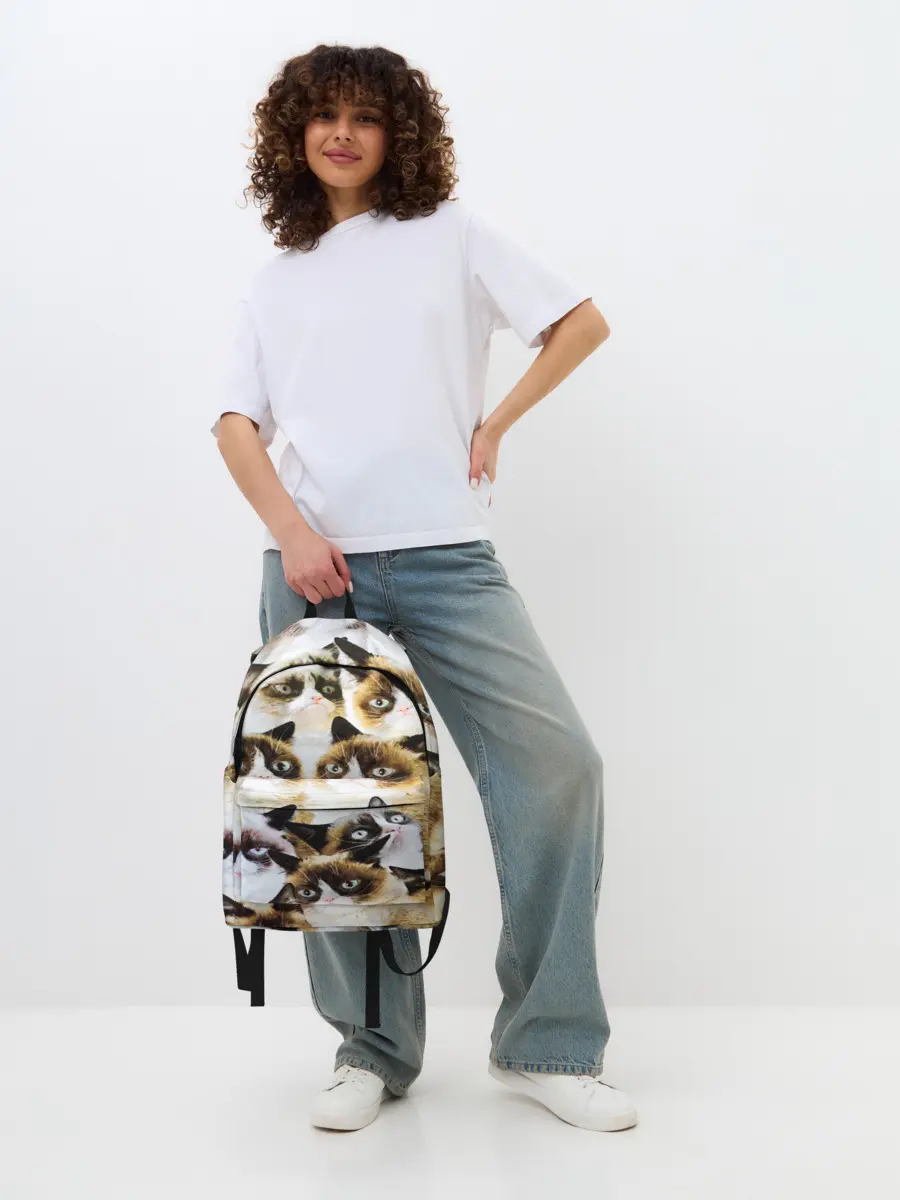 Рюкзак джинсовый / КОТ МЕМ