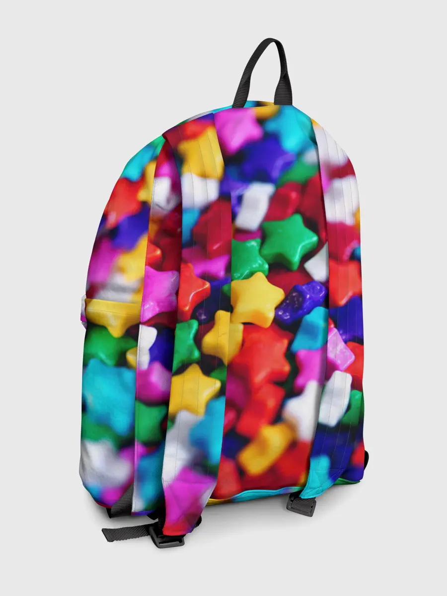 Рюкзак джинсовый / Разноцветные звездочки звезды