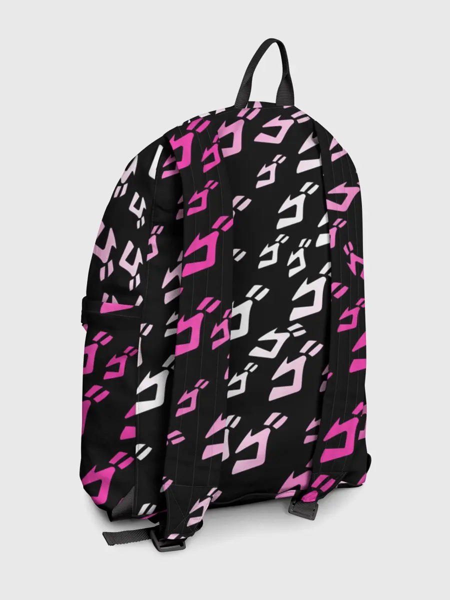 Рюкзак джинсовый / Паттерн джоджо белорозовый