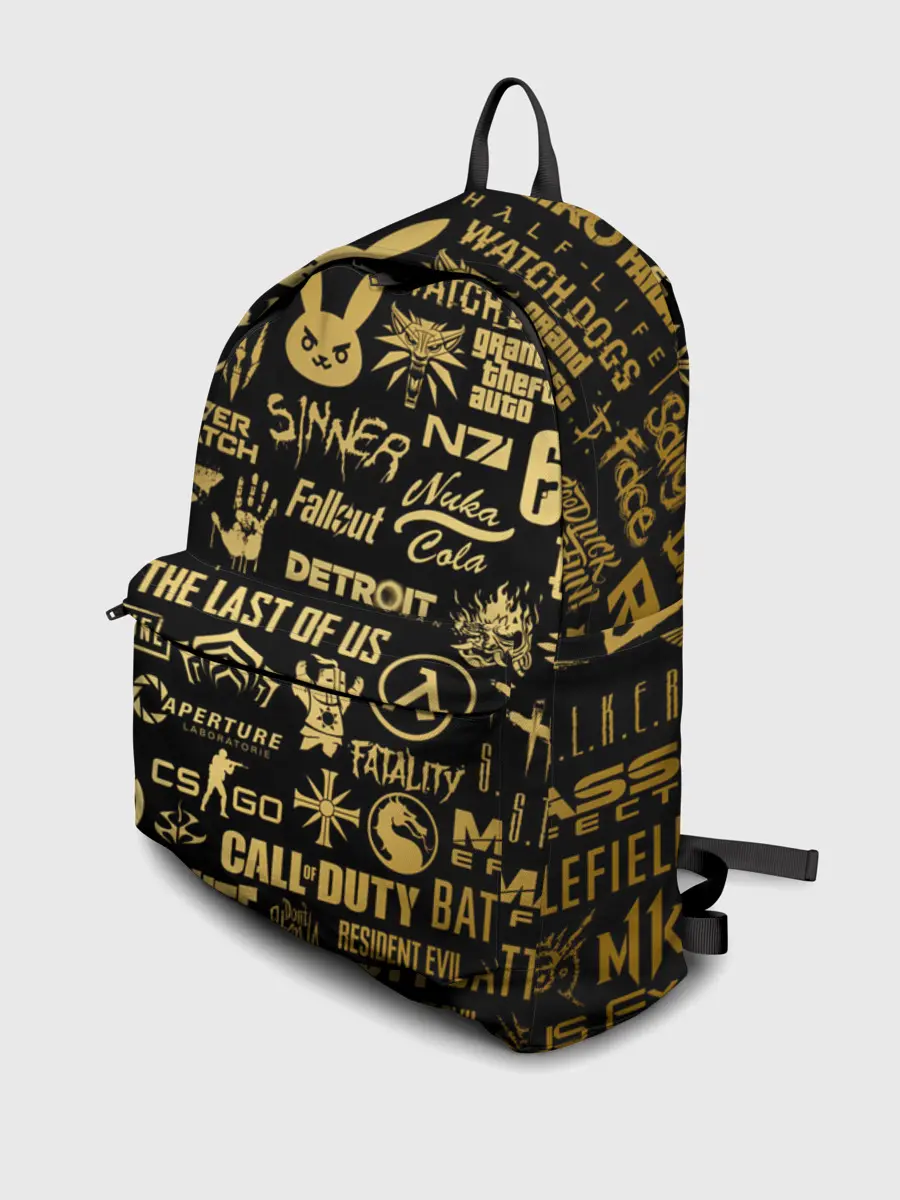 Рюкзак джинсовый / ЛОГОТИПЫ ИГР ЗОЛОТО | GOLDEN