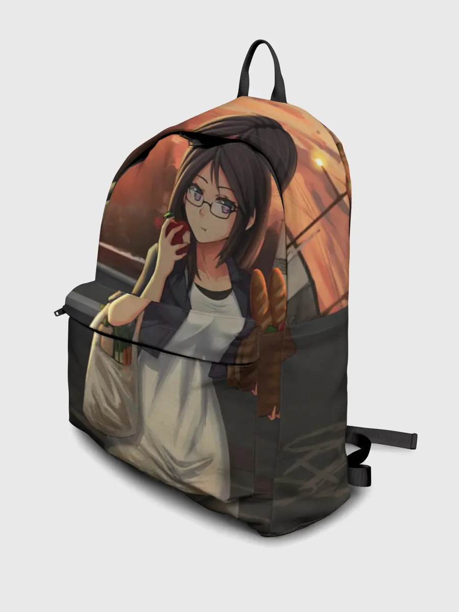 Рюкзак джинсовый / Девочка с продуктами