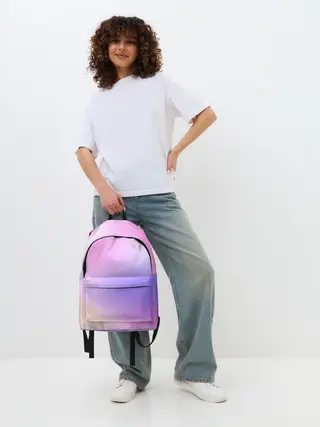 Рюкзак джинсовый / светлый градиент розовый мода