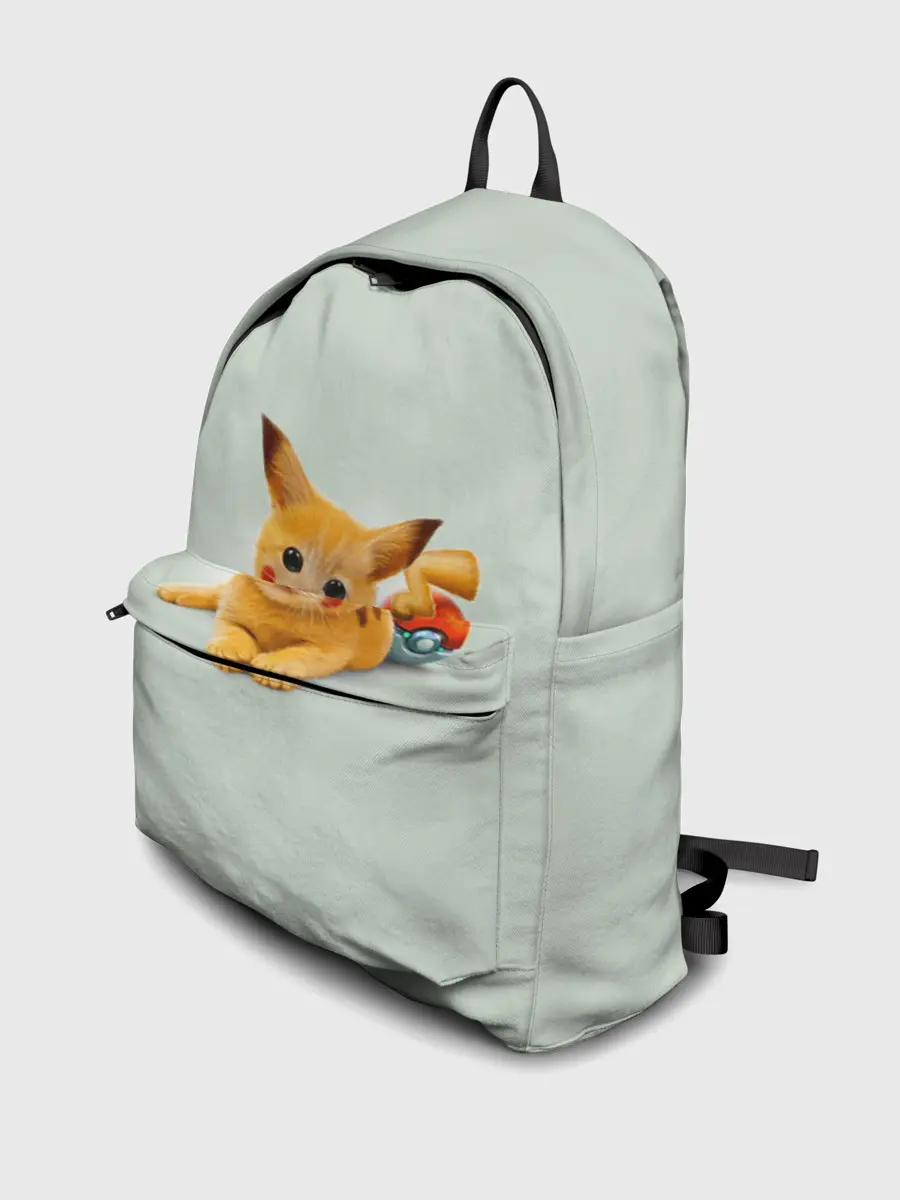 Рюкзак джинсовый / Котенок покемон пикачу арт