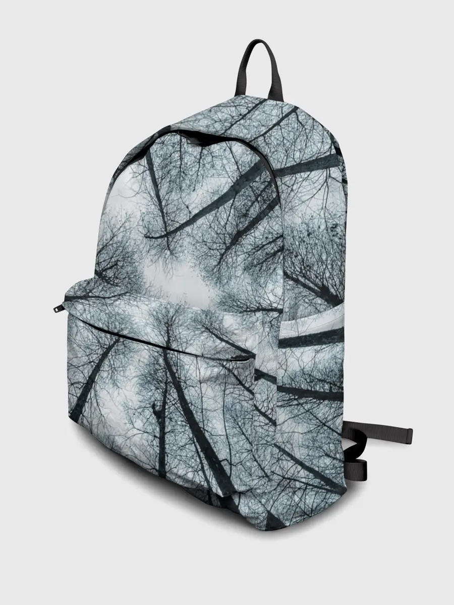 Рюкзак джинсовый / Деревья вид снизу мрачный