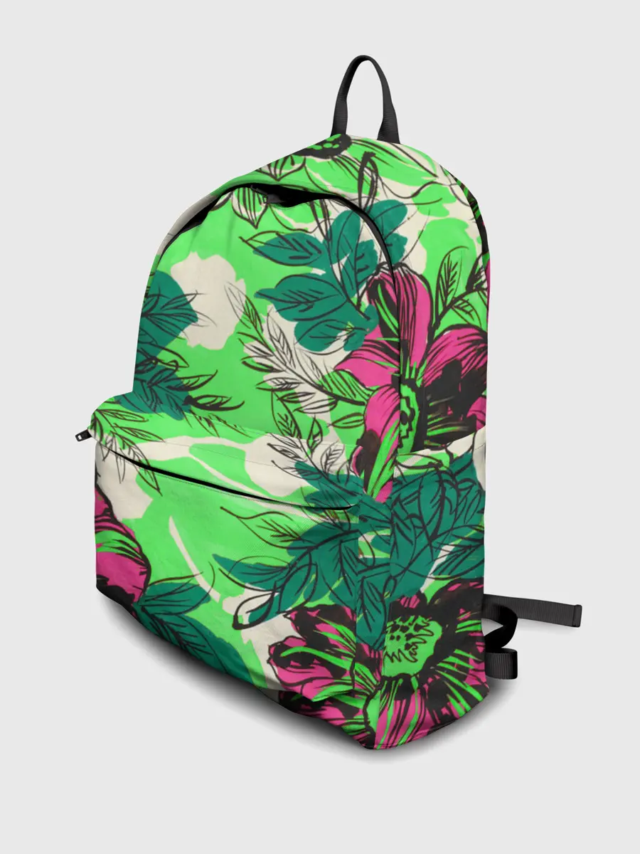 Рюкзак джинсовый / Цветы в неоне