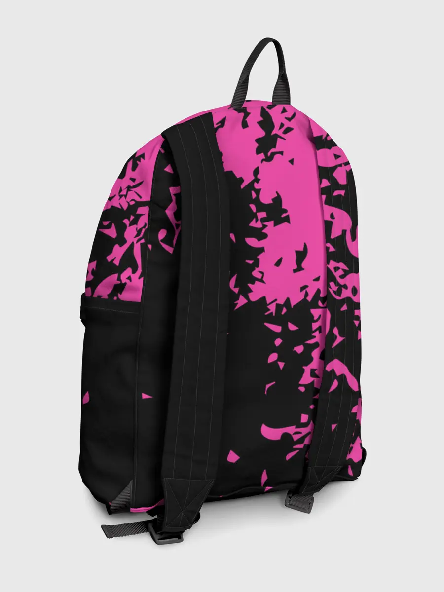 Рюкзак джинсовый / Love anime розовые кляксы на черном