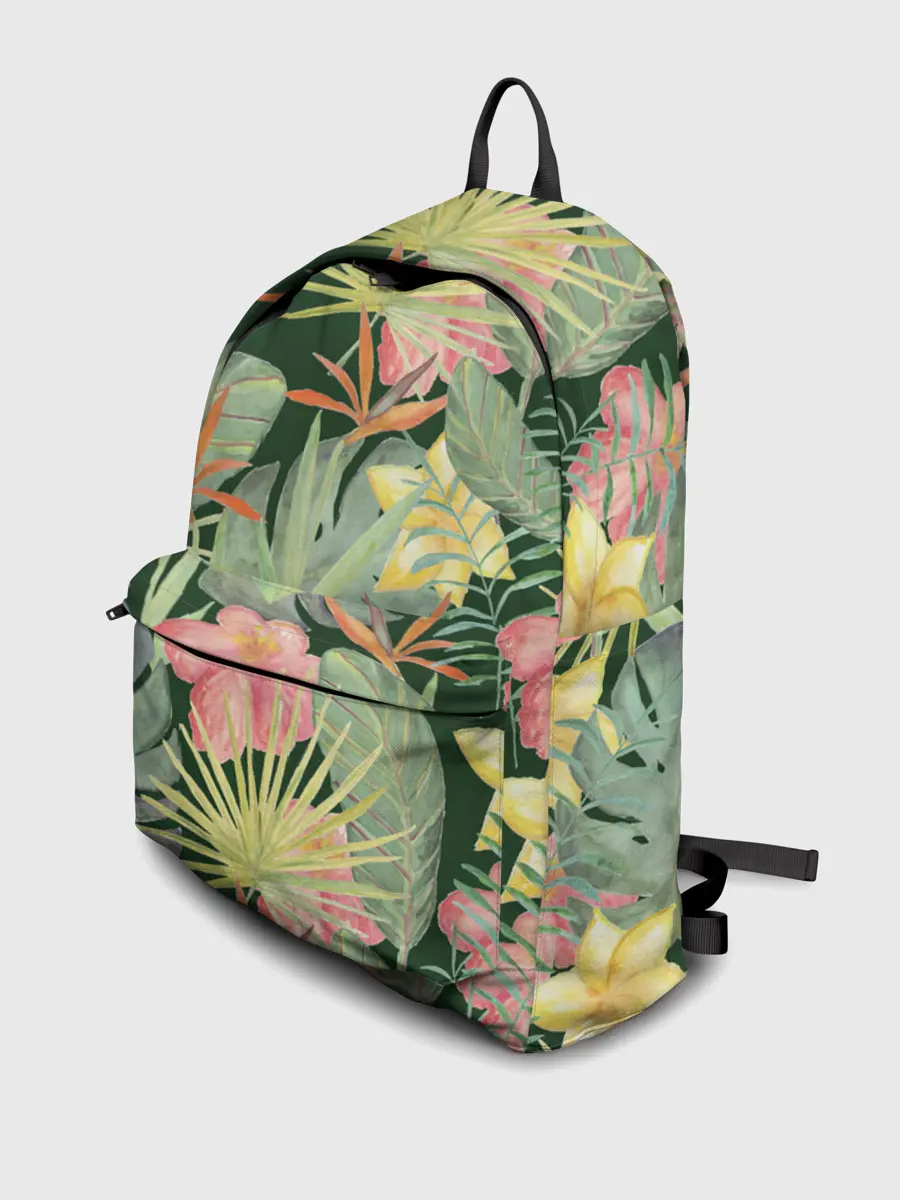 Рюкзак джинсовый / Тропические растения и цветы