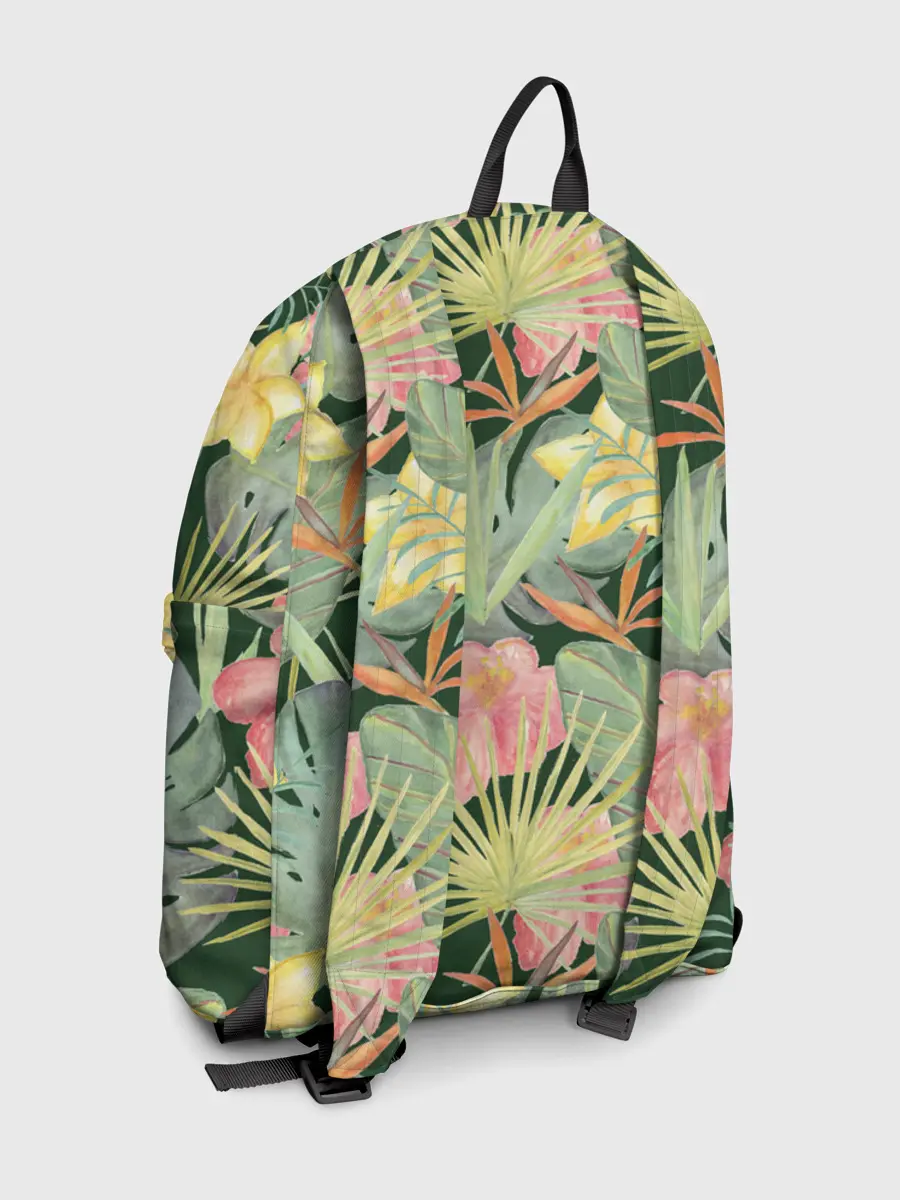 Рюкзак джинсовый / Тропические растения и цветы