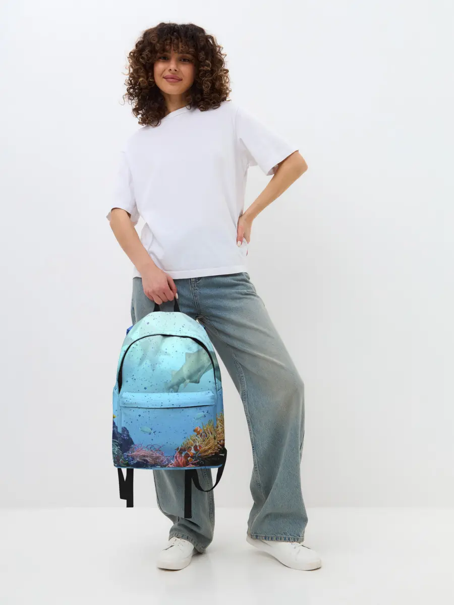 Рюкзак джинсовый / акулы