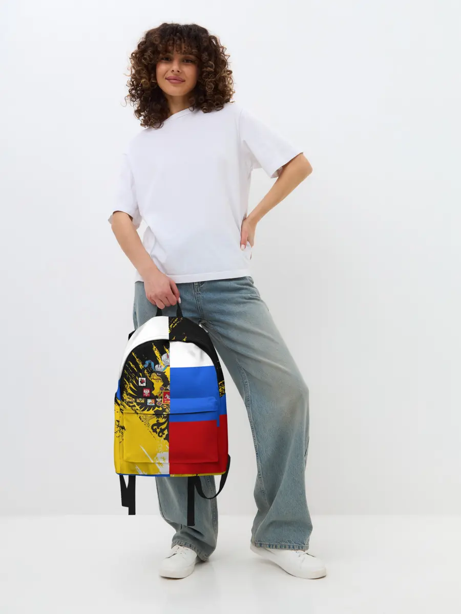 Рюкзак джинсовый / Российский Имперский Флаг