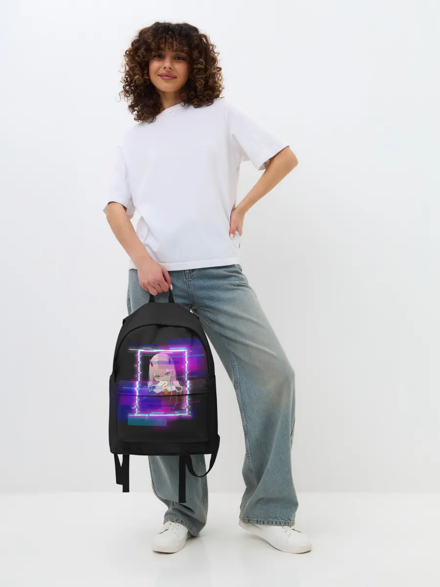 Рюкзак джинсовый / Ноль Два. Неоновая Рамка