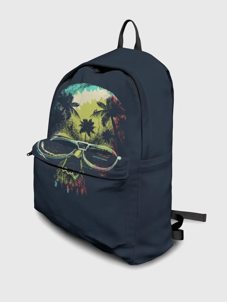 Рюкзак джинсовый / Череп в тропиках