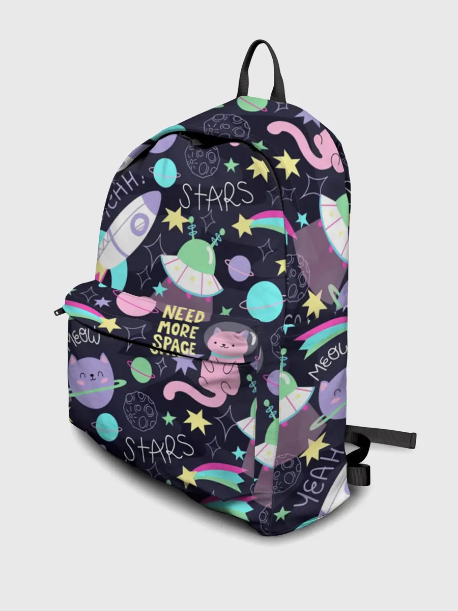 Рюкзак джинсовый / Коты-космонавты