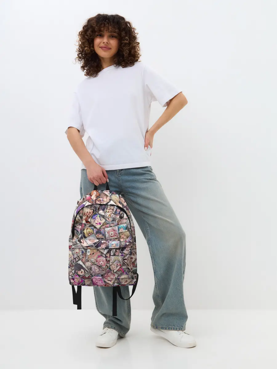 Рюкзак джинсовый / Ахегао цвет