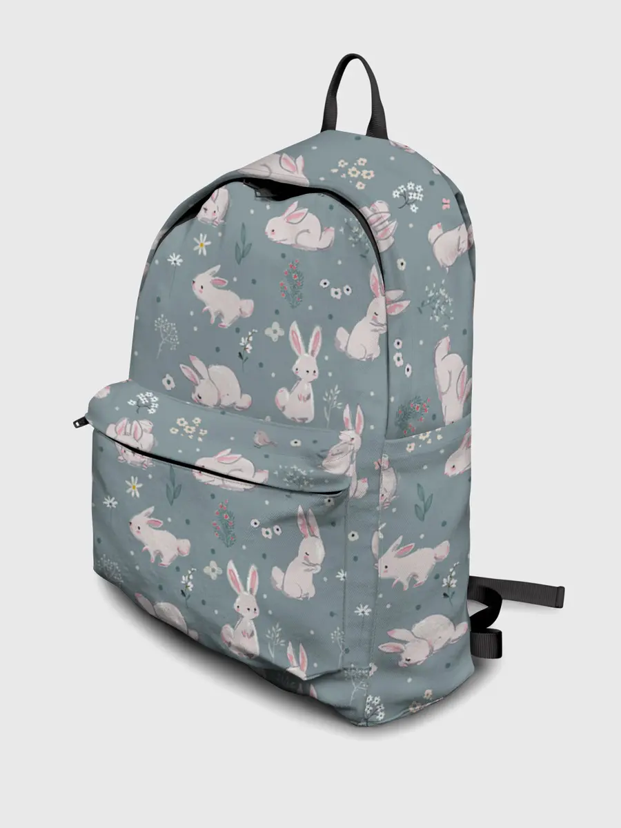 Рюкзак джинсовый / Зайцы на лужайке