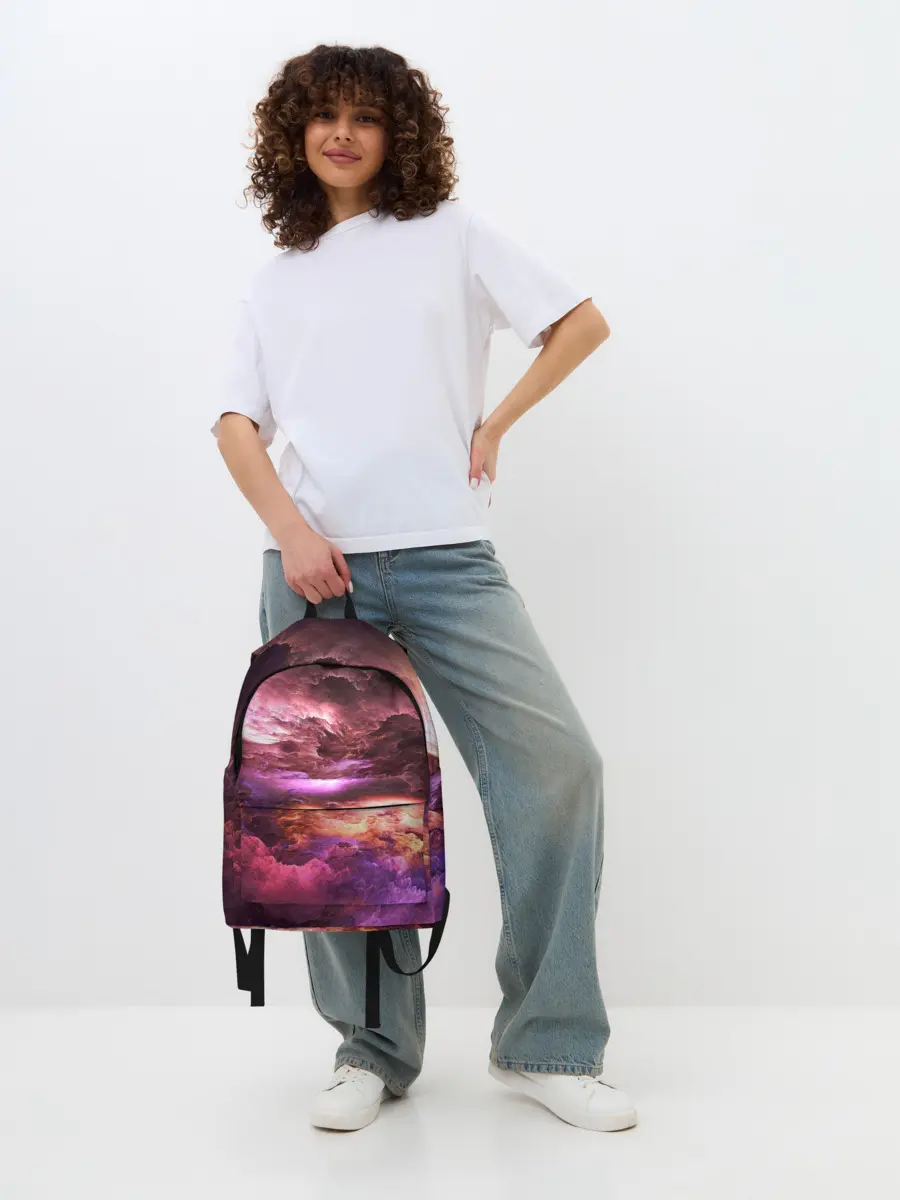 Рюкзак джинсовый / закат абстракция