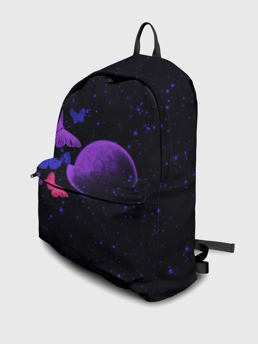 Рюкзак джинсовый / Бабочки в космосе