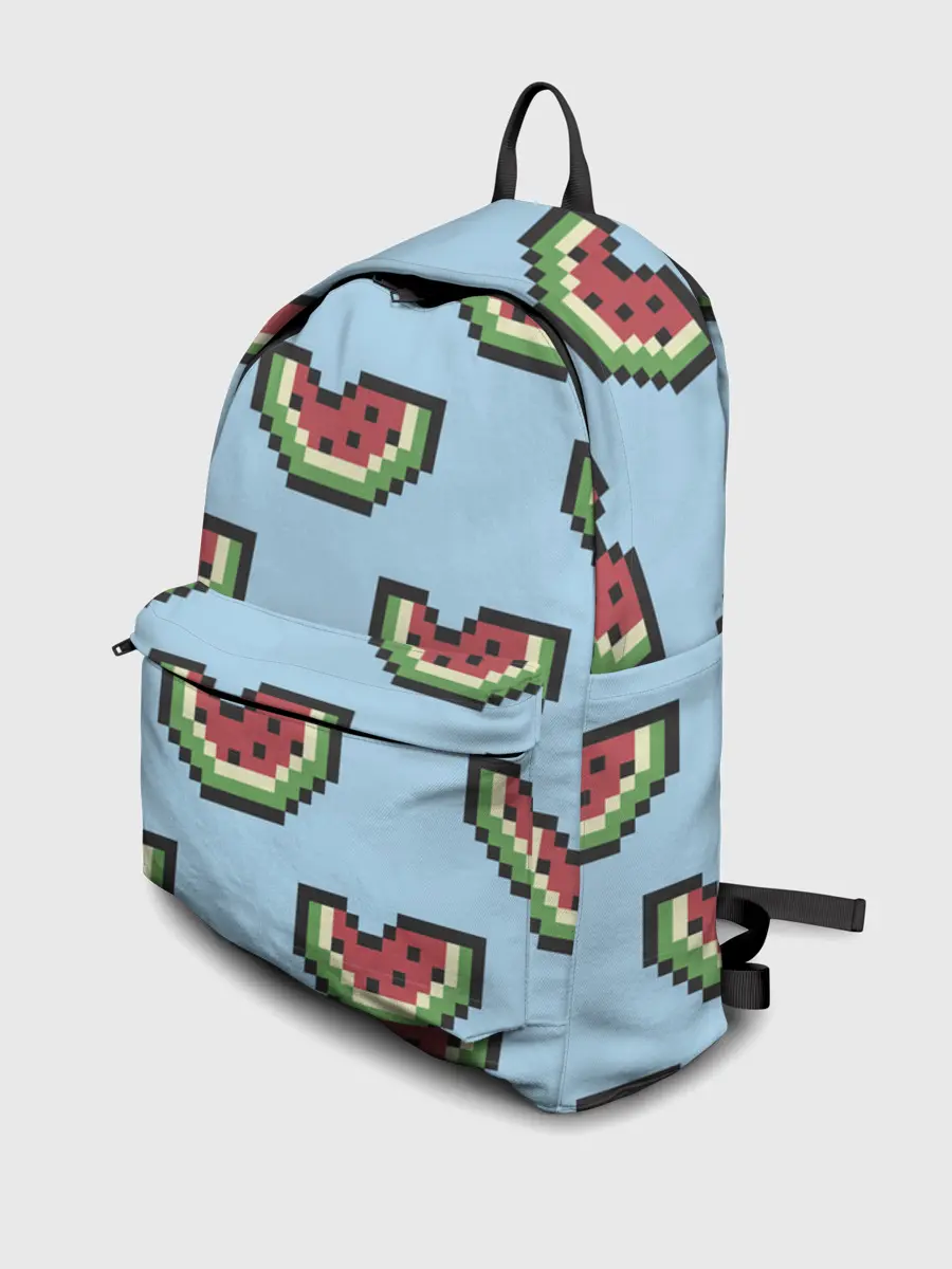 Рюкзак джинсовый / Пиксельный арбуз