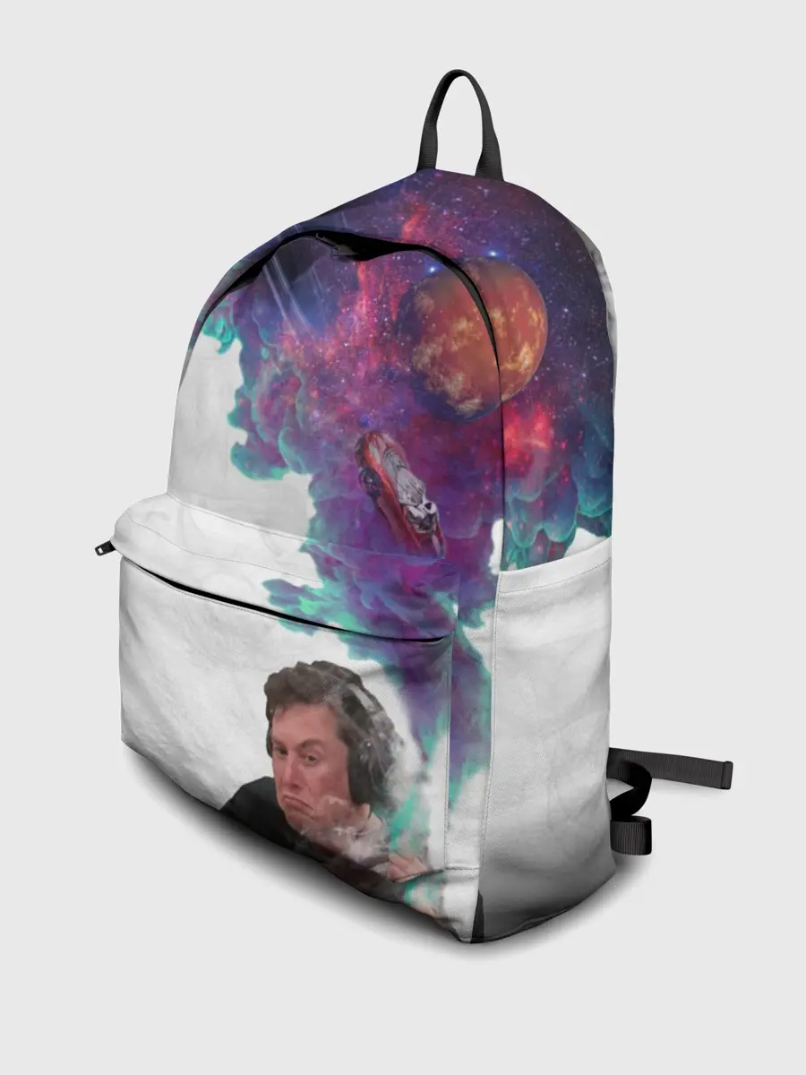 Рюкзак джинсовый / Илон Маск курит космос