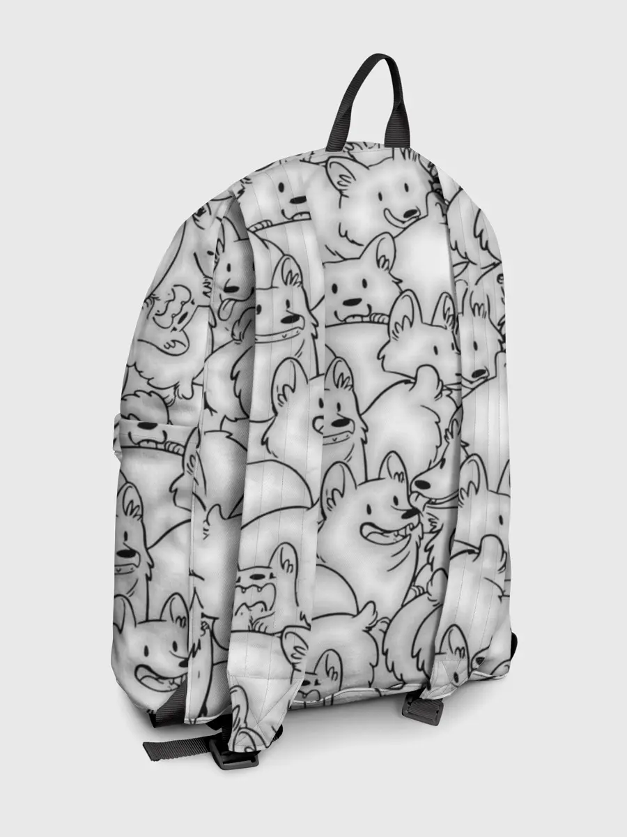 Рюкзак джинсовый / Корги ЧБ