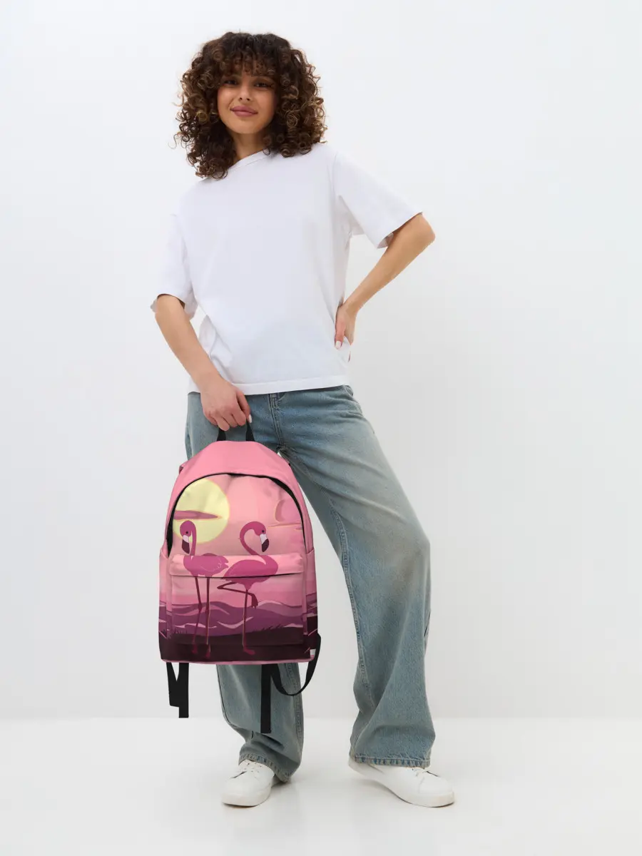 Рюкзак джинсовый / фламинго