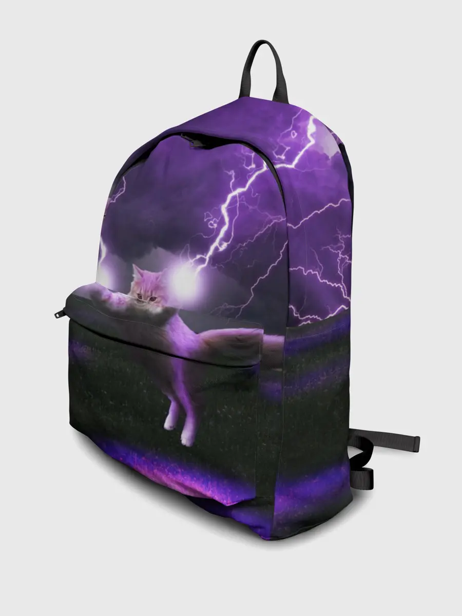 Рюкзак джинсовый / Кот и Молнии