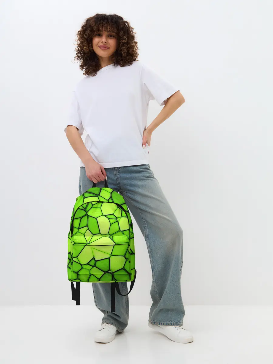 Рюкзак джинсовый / Зеленая мозаика
