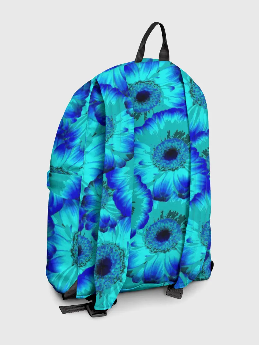 Рюкзак джинсовый / Голубые хризантемы