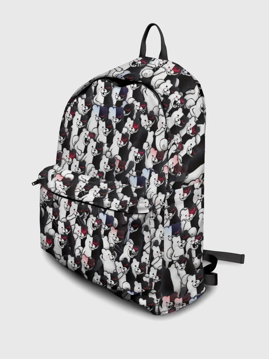 Рюкзак джинсовый / Черно-белые медведи