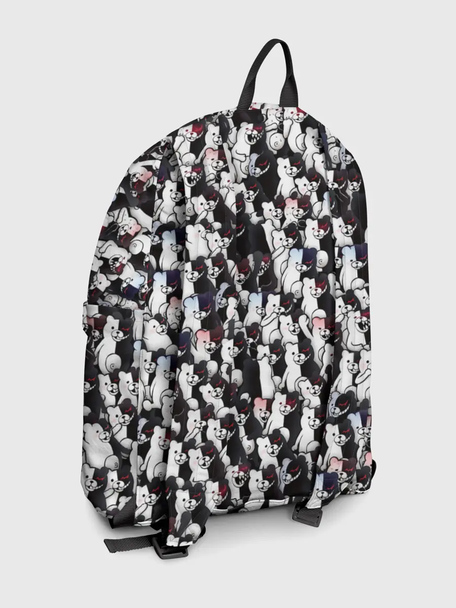 Рюкзак джинсовый / Черно-белые медведи