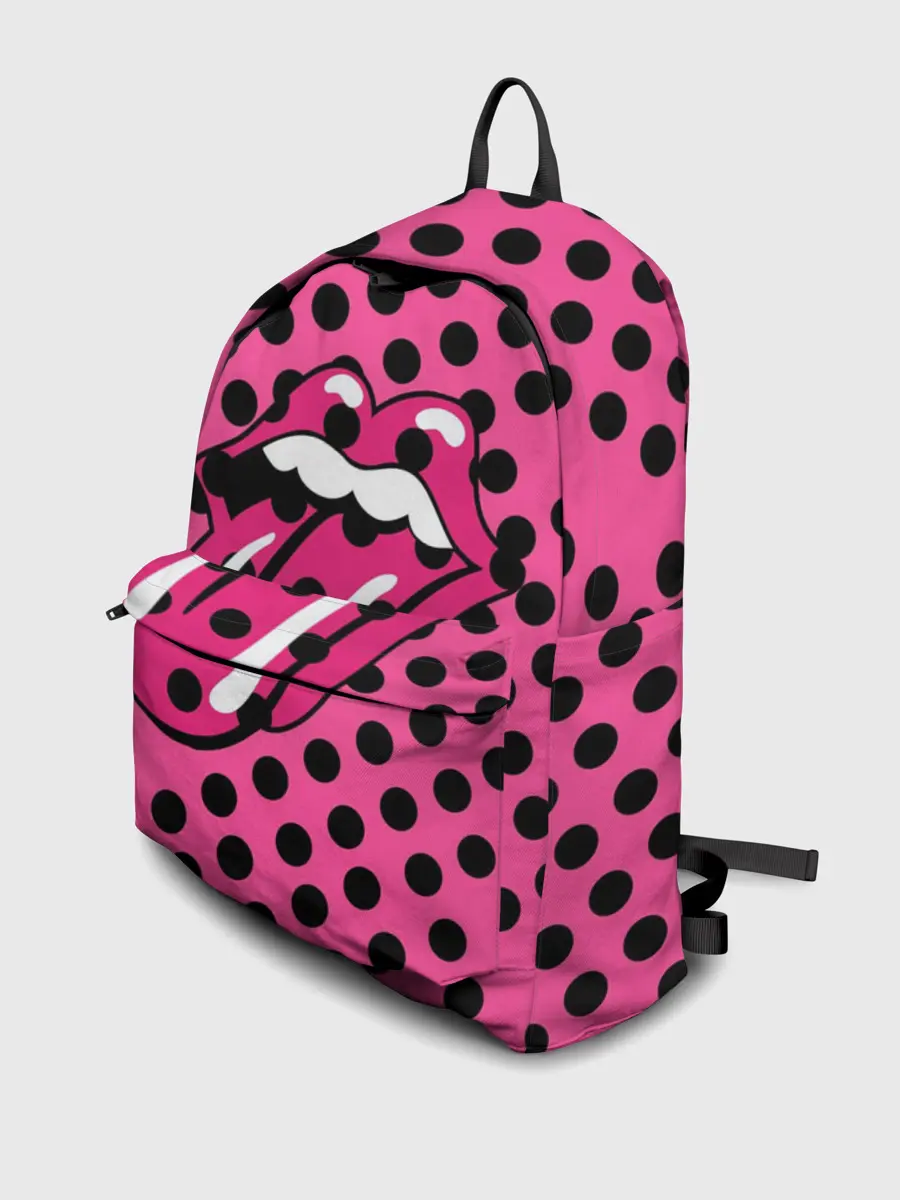 Рюкзак джинсовый / rolling stones pink logo